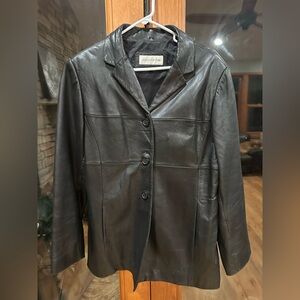 Jones New York Dark Leather Jacket